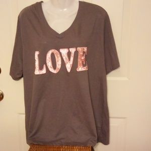 Love 🩷 Grey T-shirt